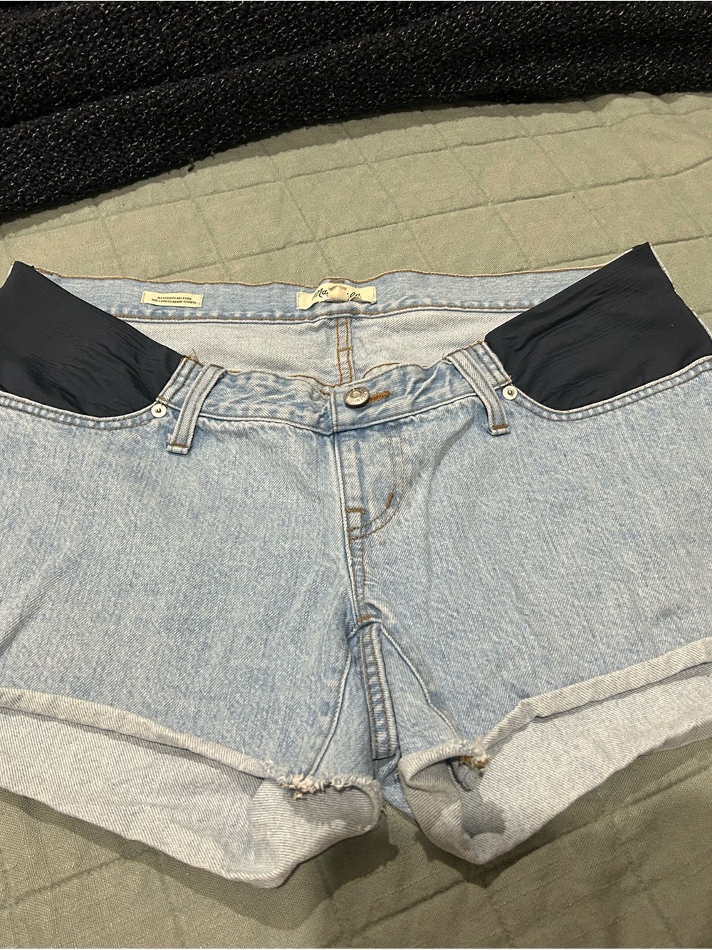 Madewell Light Blue Maternity Denim shorts